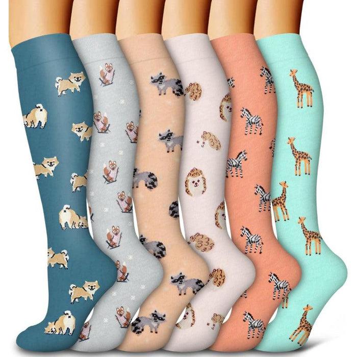 6 Pairs Copper Compression Socks – Circulation and Support