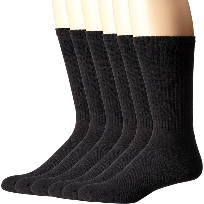 6 Pairs Cushioned Crew Toe Socks – Durable and Comfortable Fit