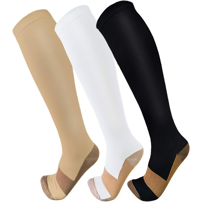 3 Pairs Stretch Compression Socks - Daily Use Support