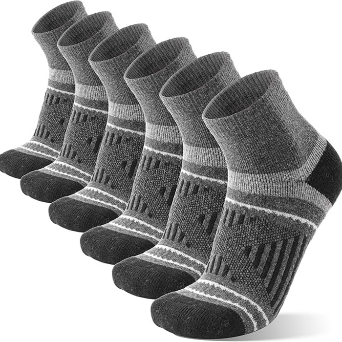 6 Pairs Cushioned Hiking Plantar Socks - Comfort and Support