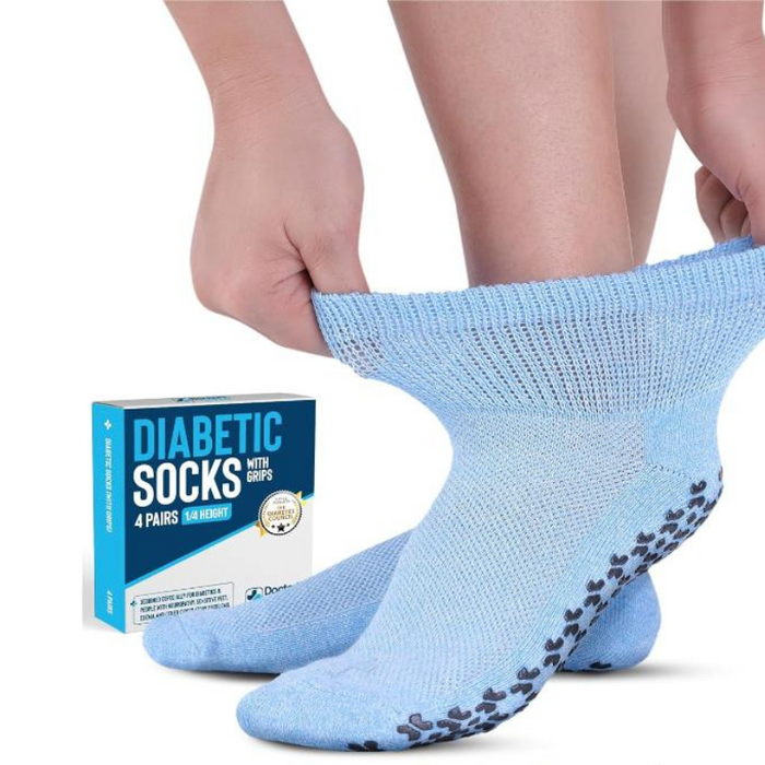 4-Pack Gripper Diabetic Socks - Secure and Comfortable Fit