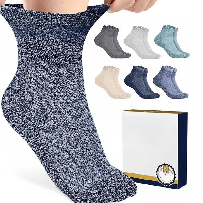 6 Pairs Quarter Length Neuropathy Socks – Comfort & Support