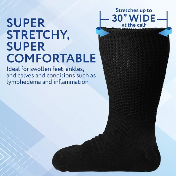 One Size Diabetic Compression Socks – Super Stretchy for Easy Fit