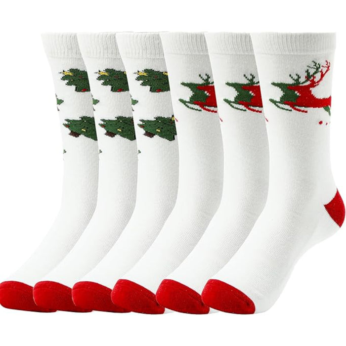 Pack Of 6 Festive And Classic Cushioned Socks Set