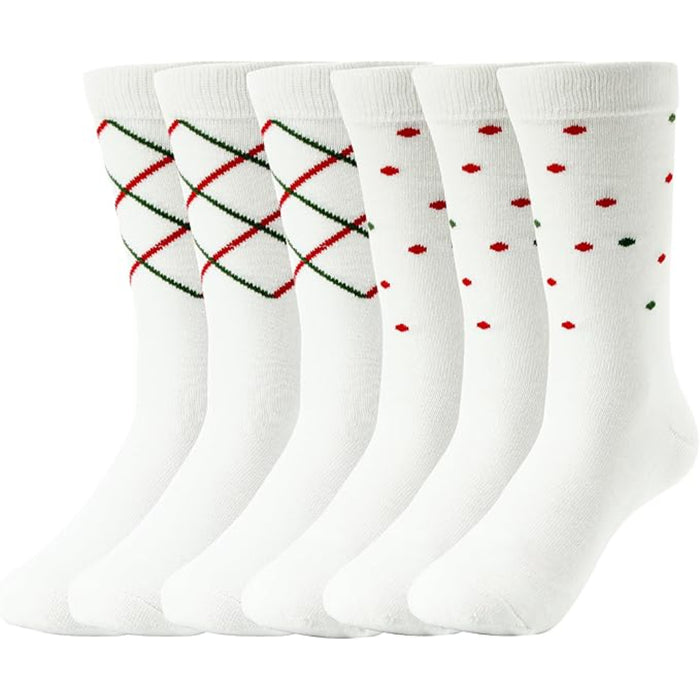 Pack Of 6 Festive And Classic Cushioned Socks Set