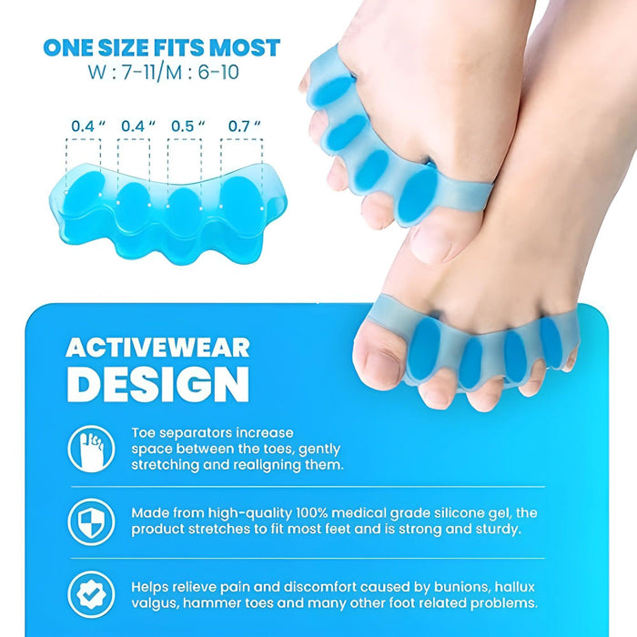 2 Pairs Gel Toe Separators – Bunion and Plantar Fasciitis Relief