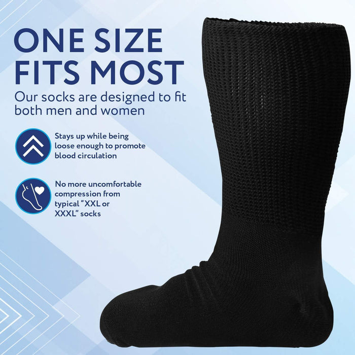 One Size Diabetic Compression Socks – Super Stretchy for Easy Fit