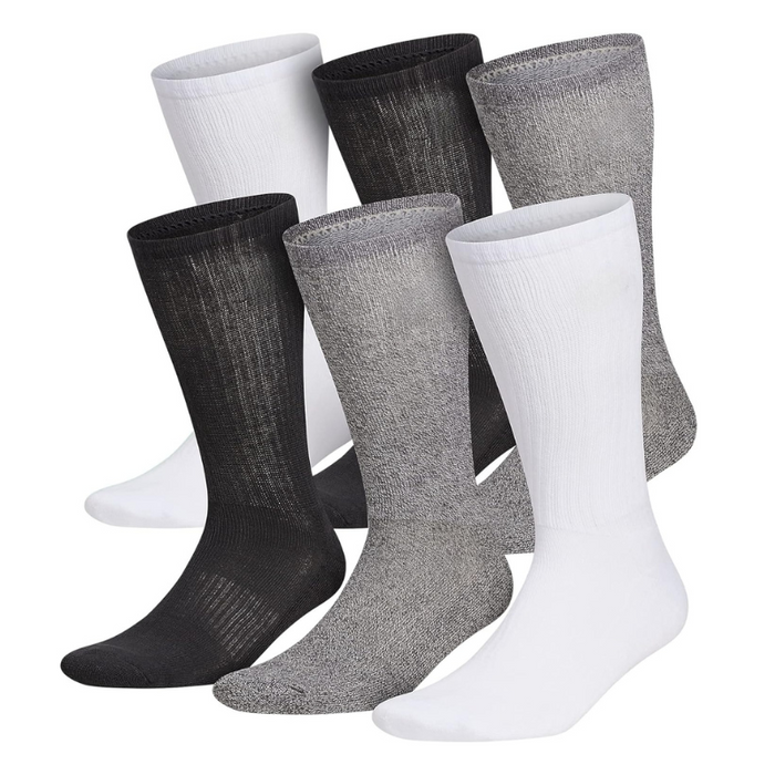 6 Pairs Athletic Crew Compression Socks - Support and Comfort