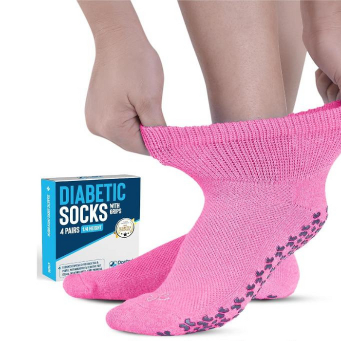 4-Pack Gripper Diabetic Socks - Secure and Comfortable Fit