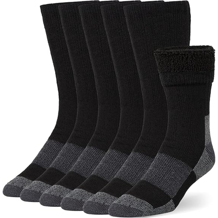 Pack Of 6 Pair Heavy Duty Thermal Wool Cushioned Socks