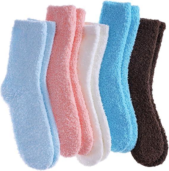 5 Pack Cozy Plush Lounge Socks – Softness and Warmth