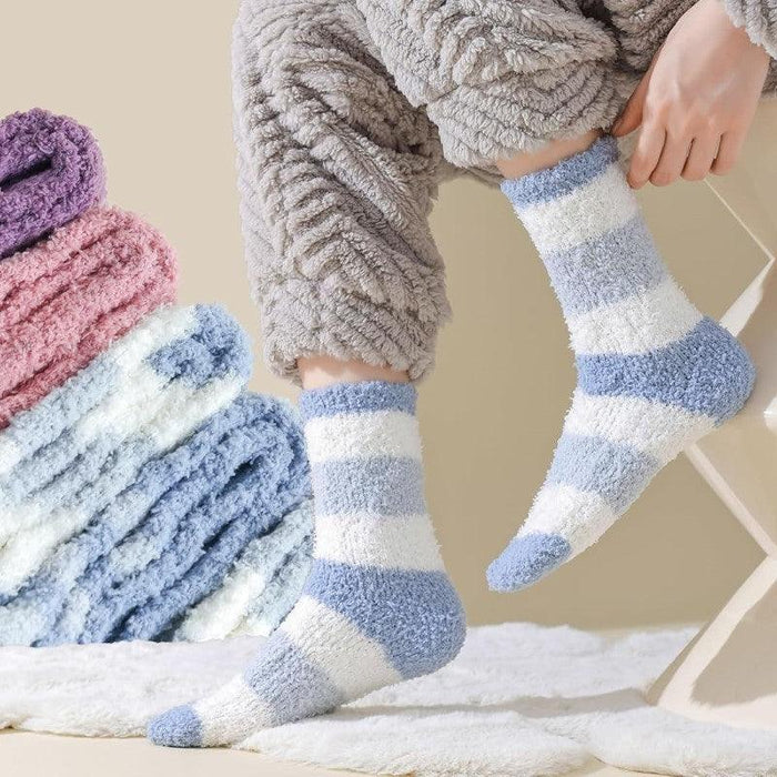 5 Pack Fluffy Slipper Winter Socks – Warmth and Comfort