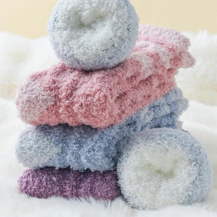 5 Pack Fluffy Slipper Winter Socks – Warmth and Comfort