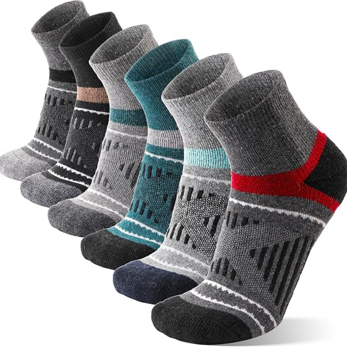 6 Pairs Cushioned Hiking Plantar Socks - Comfort and Support