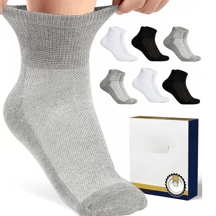 6 Pairs Quarter Length Neuropathy Socks – Comfort & Support