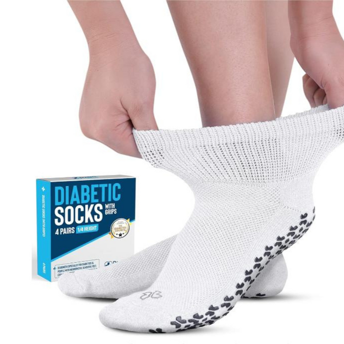 4-Pack Gripper Diabetic Socks - Secure and Comfortable Fit