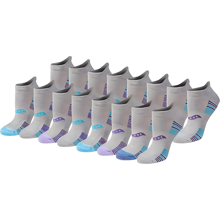 Pack Of 16 Athletic Low Cut Cushioned Socks