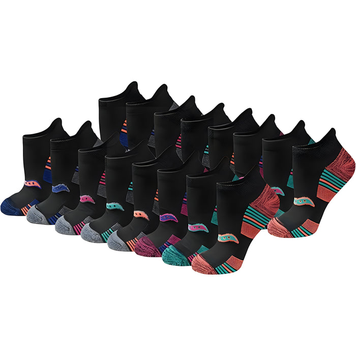 16-Pack Athletic Low Cut Socks - Cushioned and Comfortable