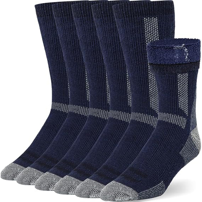 Pack Of 6 Pair Heavy Duty Thermal Wool Cushioned Socks