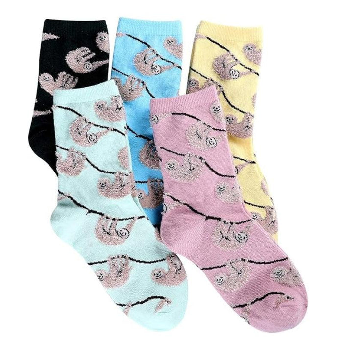 Animal Print Cartoon Socks – 5 Pairs for Fun and Style