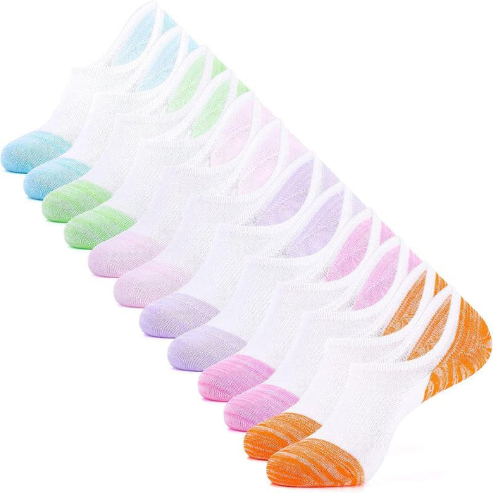 6 Pack Casual Non-Slip Toe Socks – All-Day Comfort and Stability