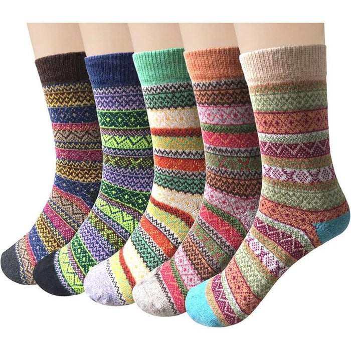 5 Pairs Classic Wool Cabin Socks – Warm and Cozy Comfort