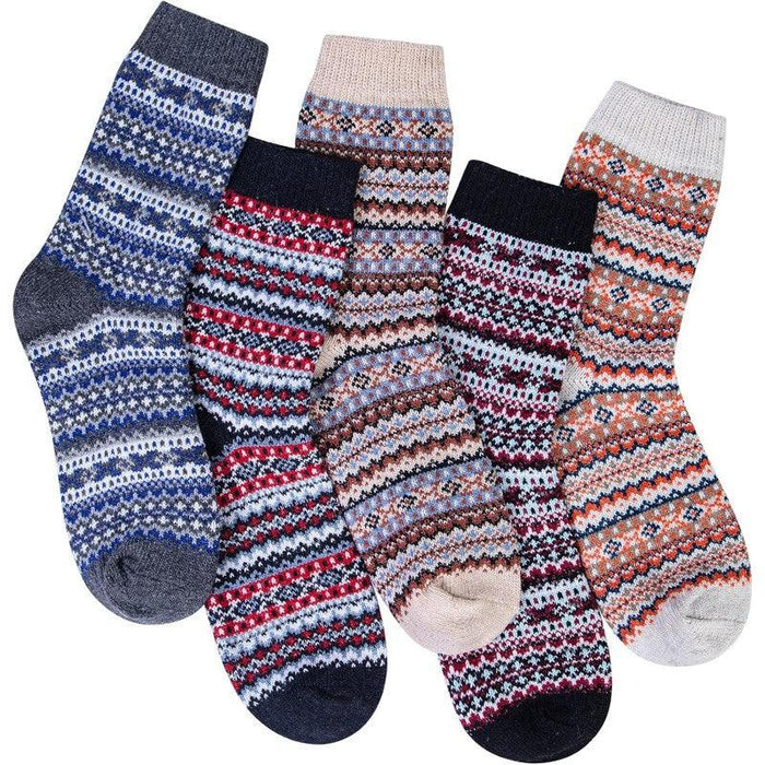 5 Pairs Comfortable Winter Wool Socks – Warmth and Softness