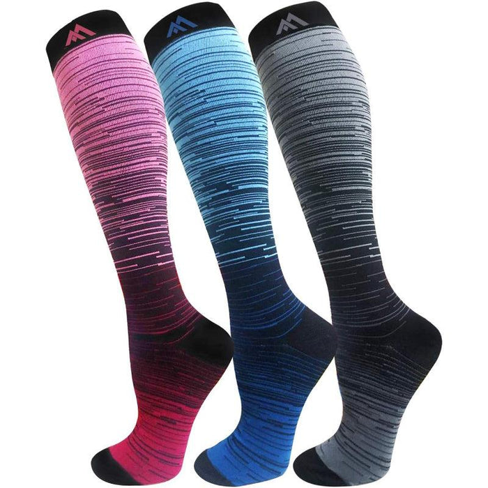 3 Pairs Copper Infused Compression Antimicrobial Socks