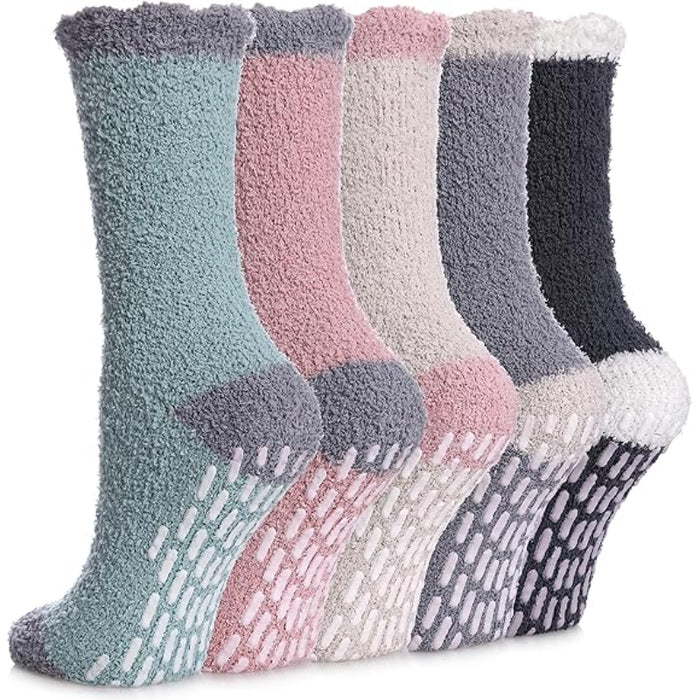 Cozy Non Slip Grips Pack Of 5 Diabetic Socks