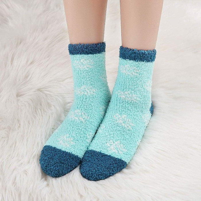 6 Pairs Cozy Plush Slipper Socks – Snug Fit and Non-Slip Design