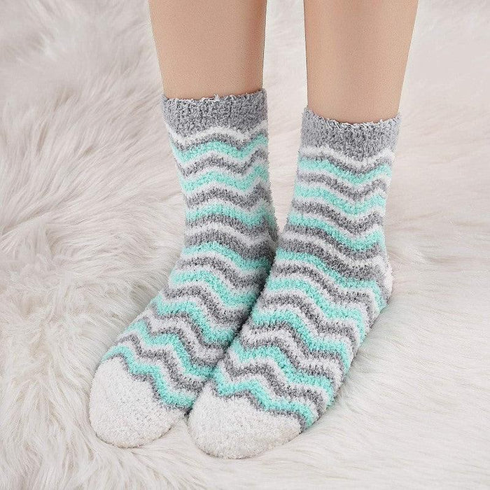 6 Pairs Cozy Plush Slipper Socks – Snug Fit and Non-Slip Design