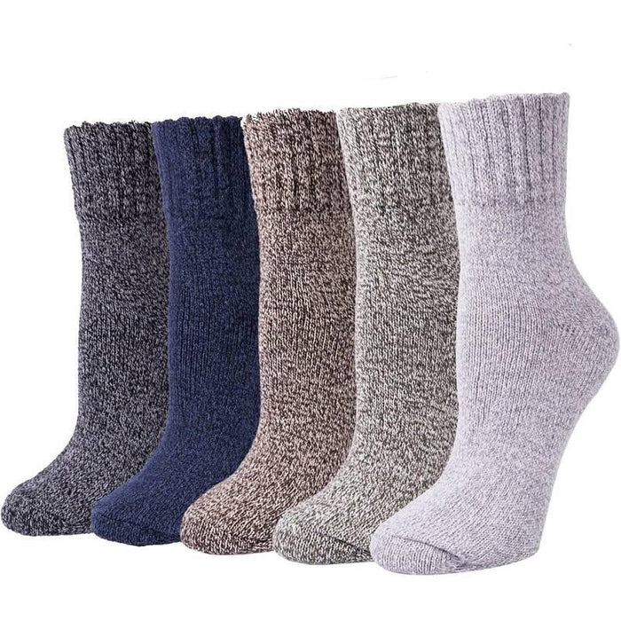 5-Pack Warm Cozy Wool Blend Winter Socks - Comfort and Warmth