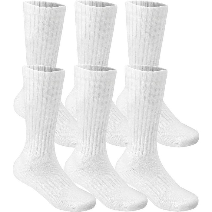 6 Pairs Cushioned Crew Performance Socks – Supportive Fit