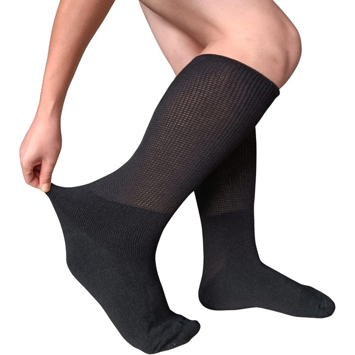 4-Pack Diabetic Comfort Socks - Extra Wide Non-Binding Design