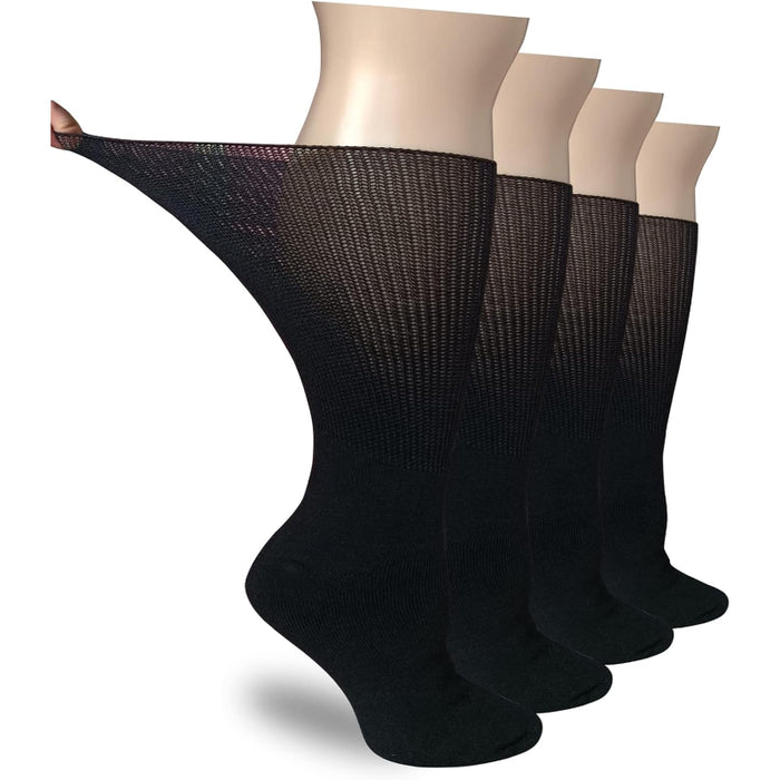 4-Pack Diabetic Comfort Socks - Extra Wide Non-Binding Design