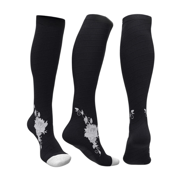 Floral Pattern Athletic Compression Socks – Style and Support