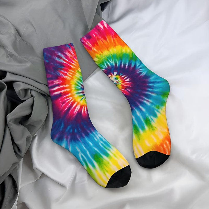 Funny Novelty Style Tie Dye Crew Socks