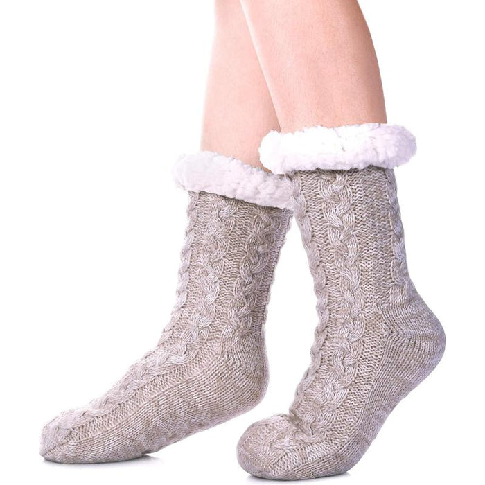 Knit Pattern Grippers Diabetic Socks