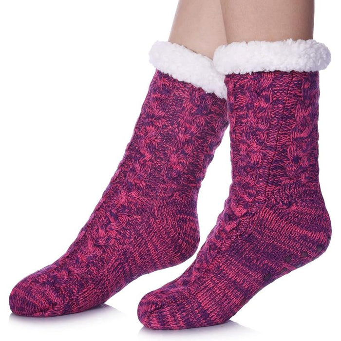 Fuzzy Style Gripper Diabetic Socks