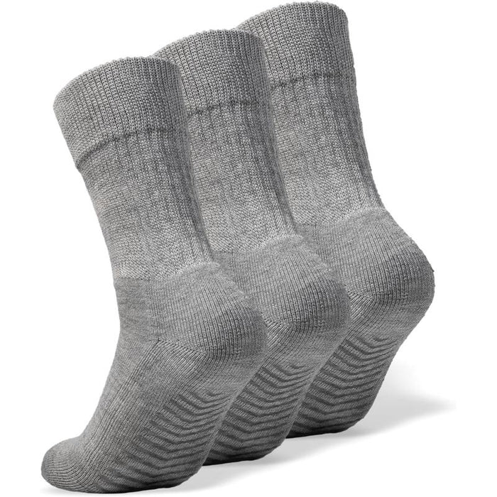 3-Pack Diabetic Gripper Socks - Non-Slip Comfort