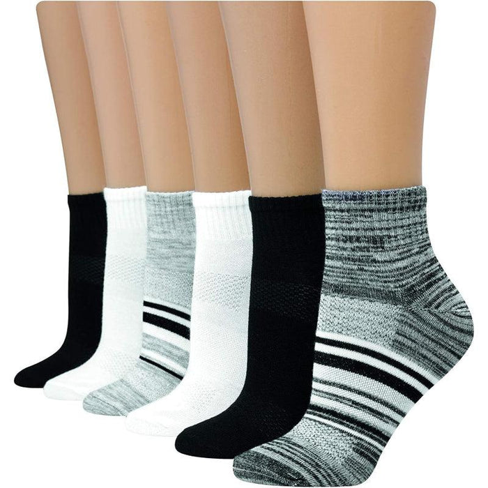 6 Pair Ventilated Ankle Support Socks