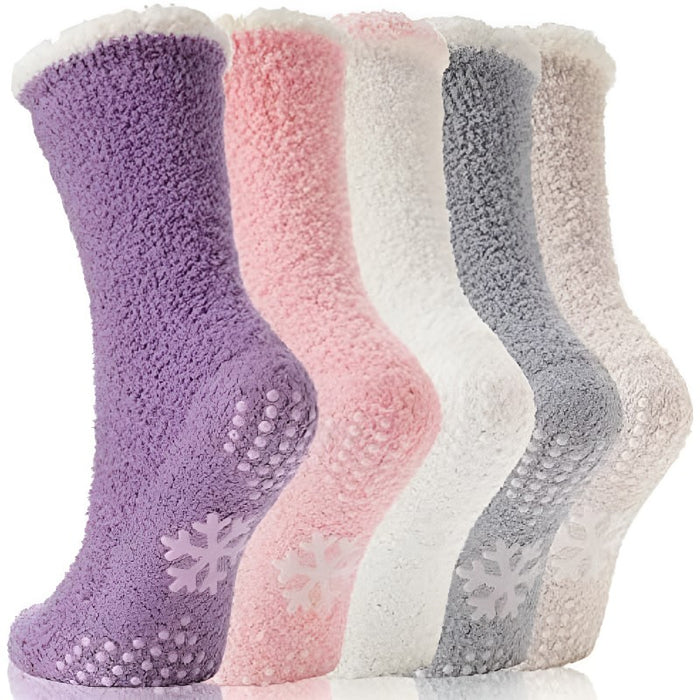 Non Slip Fuzzy Grip Pair Of 5 Diabetic Socks