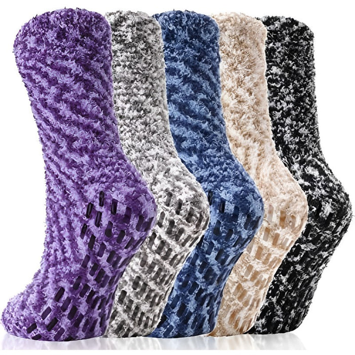 Non Slip Fuzzy Grip Pair Of 5 Diabetic Socks