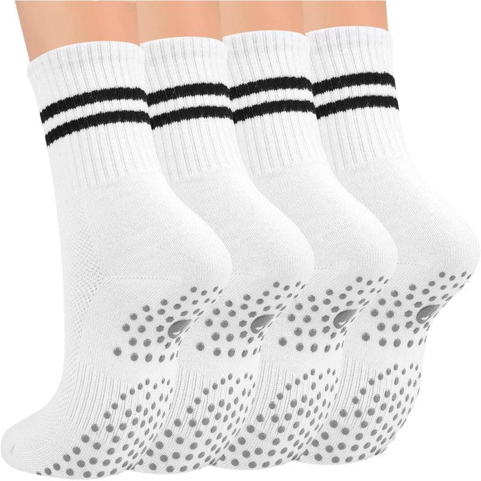 4 Pairs Yoga Socks – Secure Grip and Stability