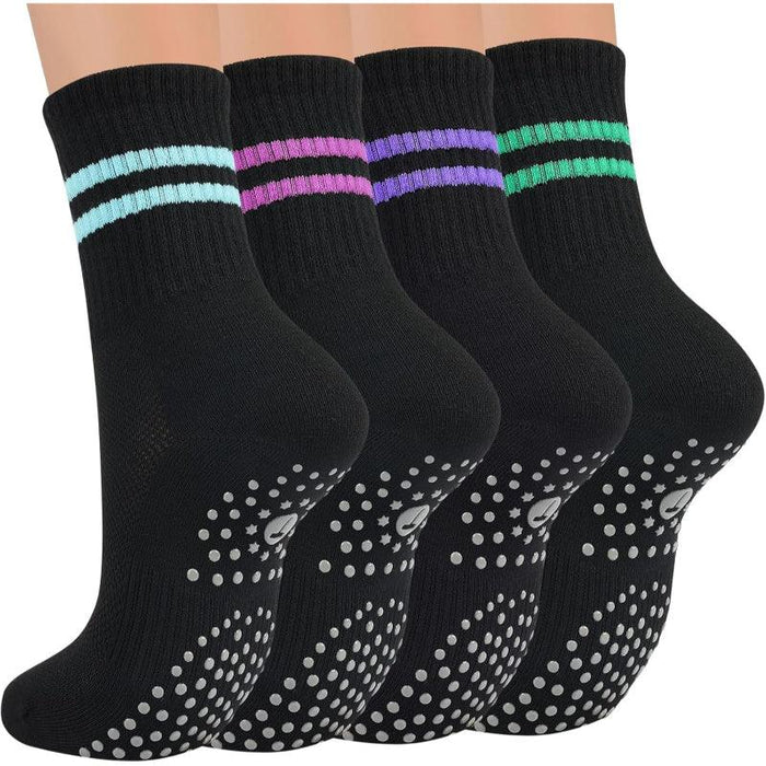 4 Pairs Yoga Socks – Secure Grip and Stability