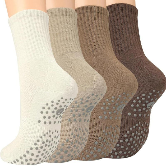 4 Pack Non-Slip Yoga Socks – Secure Grip and Comfortable