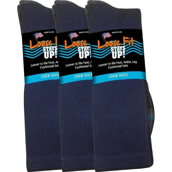 3-Pack Casual Crew Diabetic Socks - Soft and Supportive