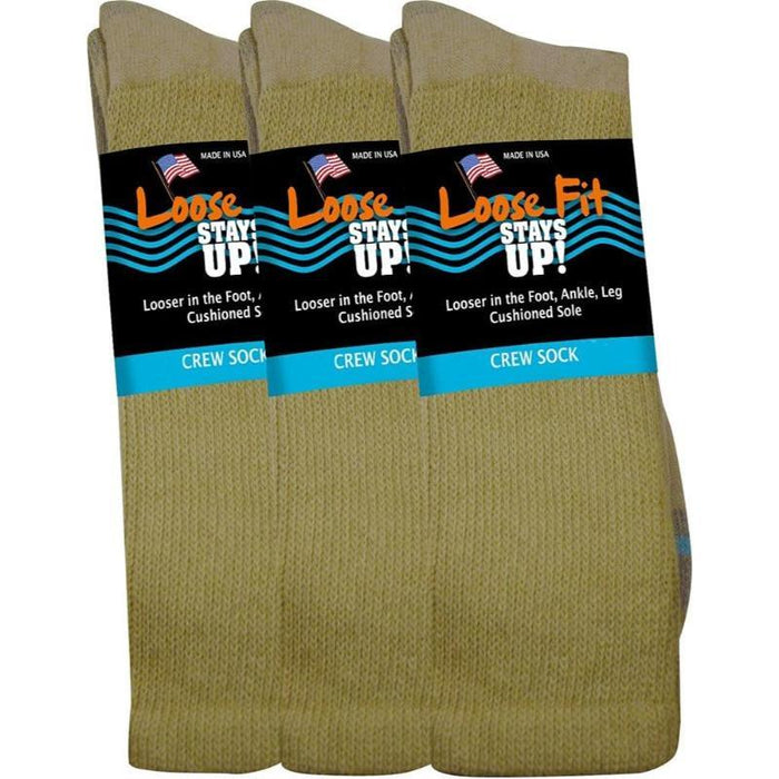 3-Pack Casual Crew Diabetic Socks - Soft and Supportive