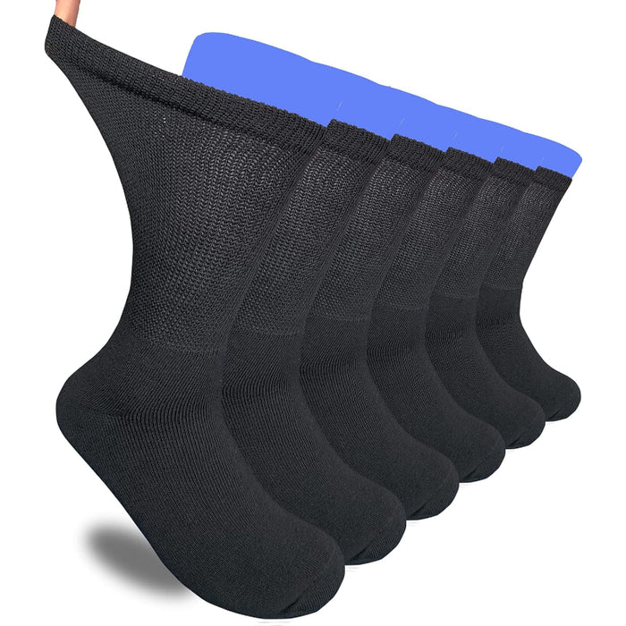 Pack Of 6 Comfy Diabetic Crew Socks