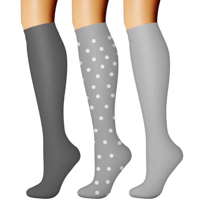 3-Pack Athletic Compression Socks - Minimalistic Style